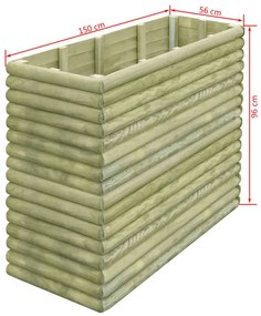 vidaXL Ζαρντινιέρα Υπερυψωμένη 150x56x96 εκ./19 χιλ. Εμποτ.Ξύλο Πεύκου
