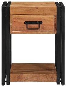 vidaXL Κομοδίνο με συρτάρι Καφέ 40 x 40 x 50 cm Μασίφ ξύλο ακακίας