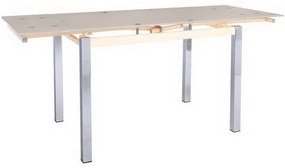 Τραπέζι Επεκτεινόμενο Blossom ΕΜ982 110+30+30x70x77cm Beige Μέταλλο,Γυαλί