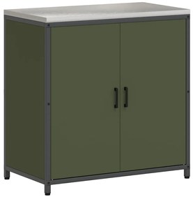 vidaXL Σετ Αποθήκευσης Κουζίνας με ράφι με πόρτα 2 pcs Ελιά Πράσινη