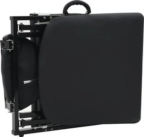 vidaXL Καρέκλα Αισθητικής Φορητή Μαύρη 185x78x76 εκ. Συνθετικό Δέρμα