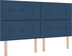 vidaXL Κρεβάτι box spring με στρώμα Μπλε 180 x 200 cm Ύφασμα