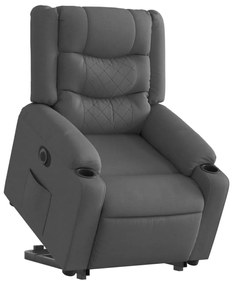 vidaXL Πολυθρόνα Ηλεκ. Ανακλινόμενη Ανύψωση Σκ. Γκρι Υφασμάτινη