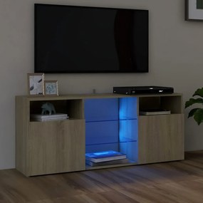 vidaXL Έπιπλο Τηλεόρασης με LED Sonoma Δρυς 120x30x50 εκ.