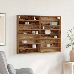 vidaXL Βιτρίνα με ράφι Παλιό Ξύλο 100 x 8.5 x 75 cm Επεξεργασμένο ξύλο