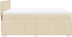 vidaXL Κρεβάτι Boxspring με Στρώμα Κρεμ 140x200 εκ. Υφασμάτινο
