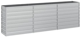 Ζαρντινιέρα Υπερυψωμένη Ασημί 240x40x77 εκ. Γαλβανισμ. Χάλυβας