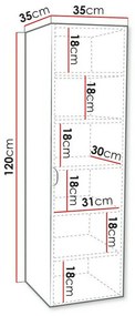 Επιτοίχιο ντουλάπι μπάνιου Merced D100, Γκρι, Τοίχου, Ο αριθμός των θυρών: 1, 120x35x35cm, 26 kg | Epipla1.gr