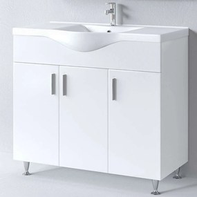 Έπιπλο Μπάνιου Πάγκος Με Νιπτήρα Siena S3BSI100GL0 100x46x83cm White Porcelain,Melamine