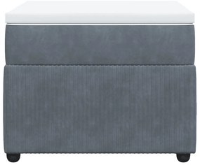vidaXL Κρεβάτι Boxspring με Στρώμα Σκούρο Γκρι 90x190 εκ. Βελούδινο
