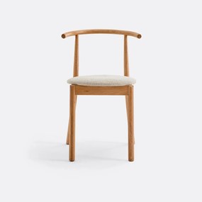 Καρέκλα από μασίφ δρυ με υφασμάτινο κάθισμα, NIKOLE