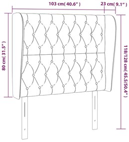Κεφαλάρι με Πτερύγια Μπλε 103x23x118/128 εκ. Υφασμάτινο 3118288