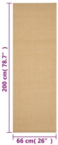 vidaXL Χαλί 66 x 200 εκ. από Φυσικό Σιζάλ