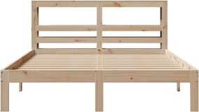 vidaXL Πλαίσιο Κρεβατιού με Κεφαλάρι 140 x 190 εκ. Μασίφ Πεύκο