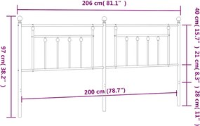 vidaXL Ανταλλακτικό κεφαλάρι Μαύρο 200 εκ. Μεταλλικό