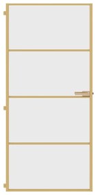 vidaXL Εσωτερική Πόρτα Χρυσή 93 x 201,5 εκ. Ψημένο Γυαλί & Αλουμίνιο