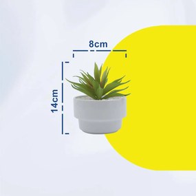 Τεχνητό Φυτό σε Λευκό Κεραμικό Γλαστράκι 8x14cm