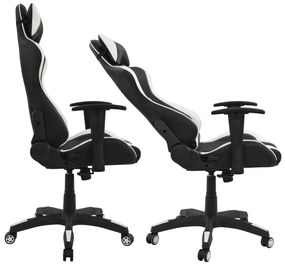 ΚΑΡΕΚΛΑ ΓΡΑΦΕΙΟΥ GAMING HM1062.04 SPEED ΜΑΥΡΟ ΛΕΥΚΟ PU 68,5x71,5x133,5 cm