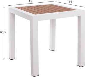 ΤΡΑΠΕΖΙ ΑΛΟΥΜΙΝΙΟΥ SABRA HM5403.01 ΛΕΥΚΟ ΜΕ POLYWOOD 45Χ45Χ45,5Y εκ.