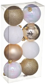 Χριστουγεννιάτικες Μπάλες (Σετ 8τμχ) A-S Xmas Balls Gold/White 129170OB