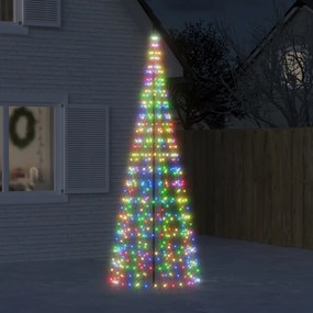 vidaXL Χριστουγεν. Δέντρο για Ιστό Σημαίας 550 LED Πολύχρωμο 300 εκ.