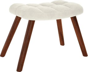 vidaXL Κουνιστή Πολυθρόνα με Σκαμπό σε Κρεμ Βελούδο