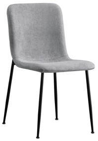 Καρέκλα Gratify pakoworld γκρι μπουκλέ ύφασμα-πόδι μαύρο μέταλλο 43x56x83εκ