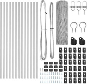 vidaXL Στύλος Περιφράξεων Ασημί 25 x 0,5 m (13 mm μάσκα) Ατσάλι