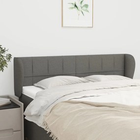 Κεφαλάρι με Πτερύγια Σκούρο Γκρι 147 x 23 x 78/88εκ. Υφασμάτινο 3117143