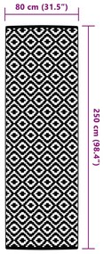 vidaXL Χαλί εξωτερικού χώρου ARAKIL γκρι 80x250 cm PP