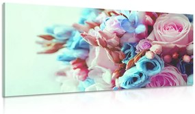 Εικόνα πολύχρωμο μπουκέτο τριαντάφυλλα - 100x50