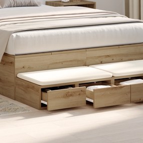 vidaXL Συρτάρια Κρεβατιού Artisan Oak 120x36,5x16,5 εκ Επεξεργασμένο Ξύλο