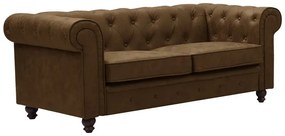 Kαναπές διθέσιος Incredible  τύπου Chesterfield pu σε αντικέ καφέ απόχρωση 160x84x67εκ