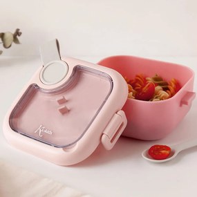 Φαγητοδοχείο &amp; Κουτάλι (Σετ) 750ml Kiokids Pink 3535
