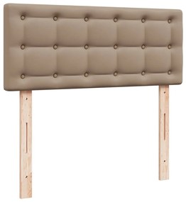 vidaXL Κρεβάτι Boxspring με Στρώμα Καπουτσίνο 90x190εκ.από Συνθ. Δέρμα