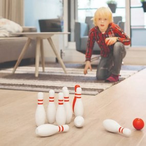 Ξύλινο Παιχνίδι Bs Toys Bowling Red &amp; White