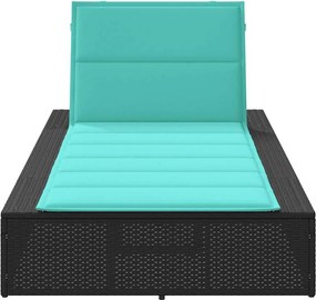 vidaXL Ξαπλώστρα με αιωρούμενο μαξιλάρι Μαύρο Poly Rattan