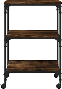 vidaXL Βάση Εκτυπωτή 3 Επιπέδων Καπνιστή Δρυς 50x41x75 εκ Επεξ. Ξύλο