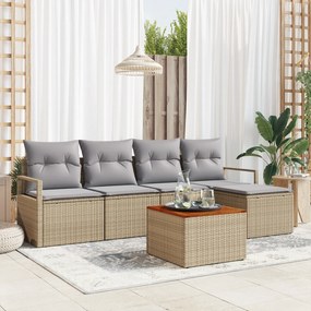vidaXL Σαλονάκι Κήπου 6 pcs Μπεζ, ανοιχτό γκρι Μεγάλο