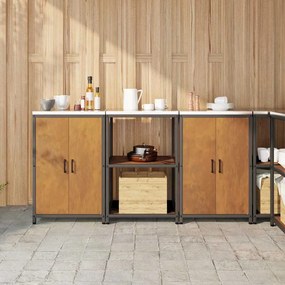 vidaXL Σετ Αποθήκευσης Κουζίνας 3 pcs Σκ rusty 180 x 50 x 92 εκ.
