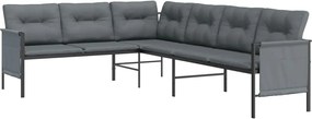 vidaXL Σετ Τραπεζαρίας Κήπου 2 Τεμαχίων Ανθρακί από Ατσάλι