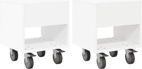 vidaXL Κομοδίνο 2 pcs Λευκό 40,5 x 40 x 48 εκ. Επεξεργασμένο ξύλο
