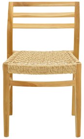 Καρέκλα Tuga pakoworld σκελετός teak ξύλο-pe σχοινί σε φυσική απόχρωση 50x58x86εκ