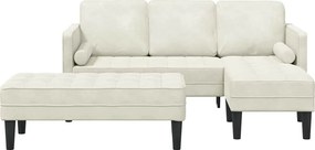 vidaXL Σετ Καναπέ με μαξιλάρι 2 pcs Κρεμ Πολυεστέρας