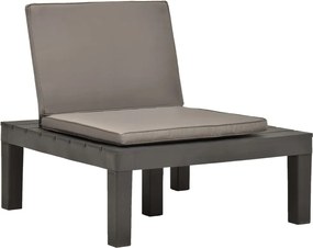 vidaXL Καρέκλες Κήπου 2 τεμ. Ανθρακί Πλαστικές με Μαξιλάρια