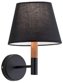 Φωτιστικό Τοίχου-Απλίκα Villy 4167901 Black Viokef Wood, Fabric