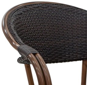 Πολυθρόνα Paula pakoworld μέταλλο-pe rattan καφέ 60x56x85 εκ.