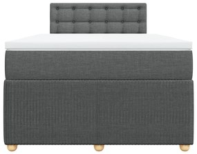 vidaXL Κρεβάτι Boxspring με Στρώμα Σκούρο Γκρι 120x200 εκ. Υφασμάτινο