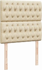 vidaXL Κρεβάτι Boxspring με Στρώμα Κρεμ 80 x 200 εκ. Υφασμάτινο