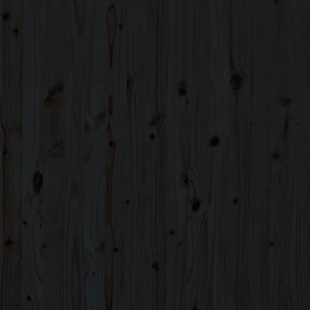 Κεφαλάρι Τοίχου Μαύρο 206x3x91,5 εκ. από Μασίφ Ξύλο Πεύκου - Μαύρο